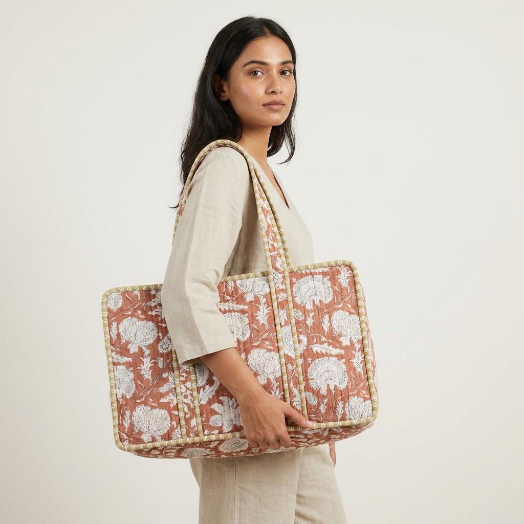 Quilted Cotton Mahjongg Bag, Tile Rack Carrier, Handmade Artisan Storage Case