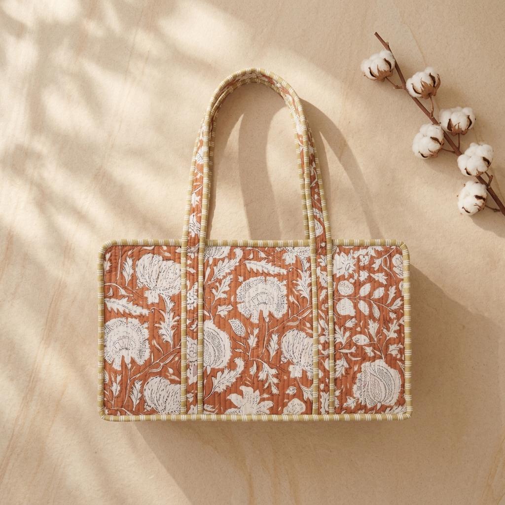 Quilted Cotton Mahjongg Bag, Tile Rack Carrier, Handmade Artisan Storage Case