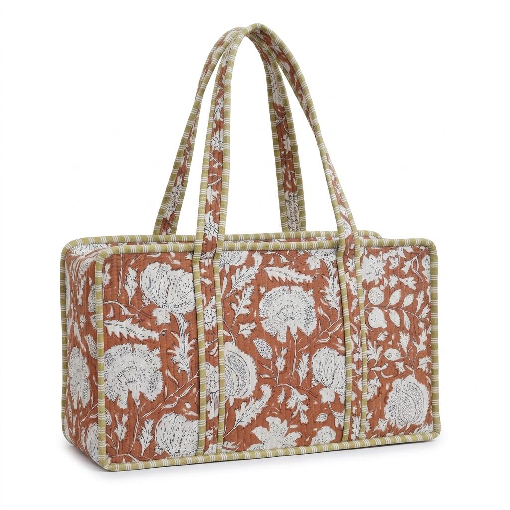 Quilted Cotton Mahjongg Bag, Tile Rack Carrier, Handmade Artisan Storage Case