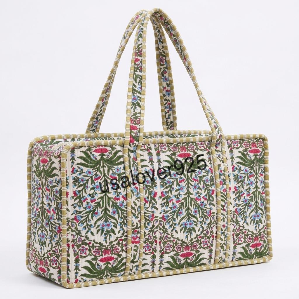 Handmade Quilted Cotton Mahjong Bag, White Pink Floral Tile Storage Case, Travel Game Carryall