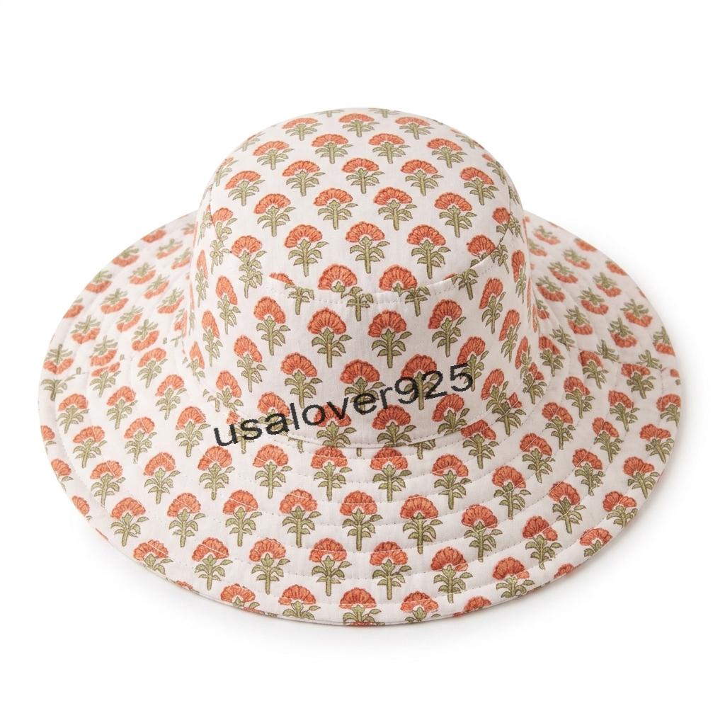 Handmade Quilted Cotton Sun Hat – Floral Wide Brim Bucket, Packable Beach Gardening
