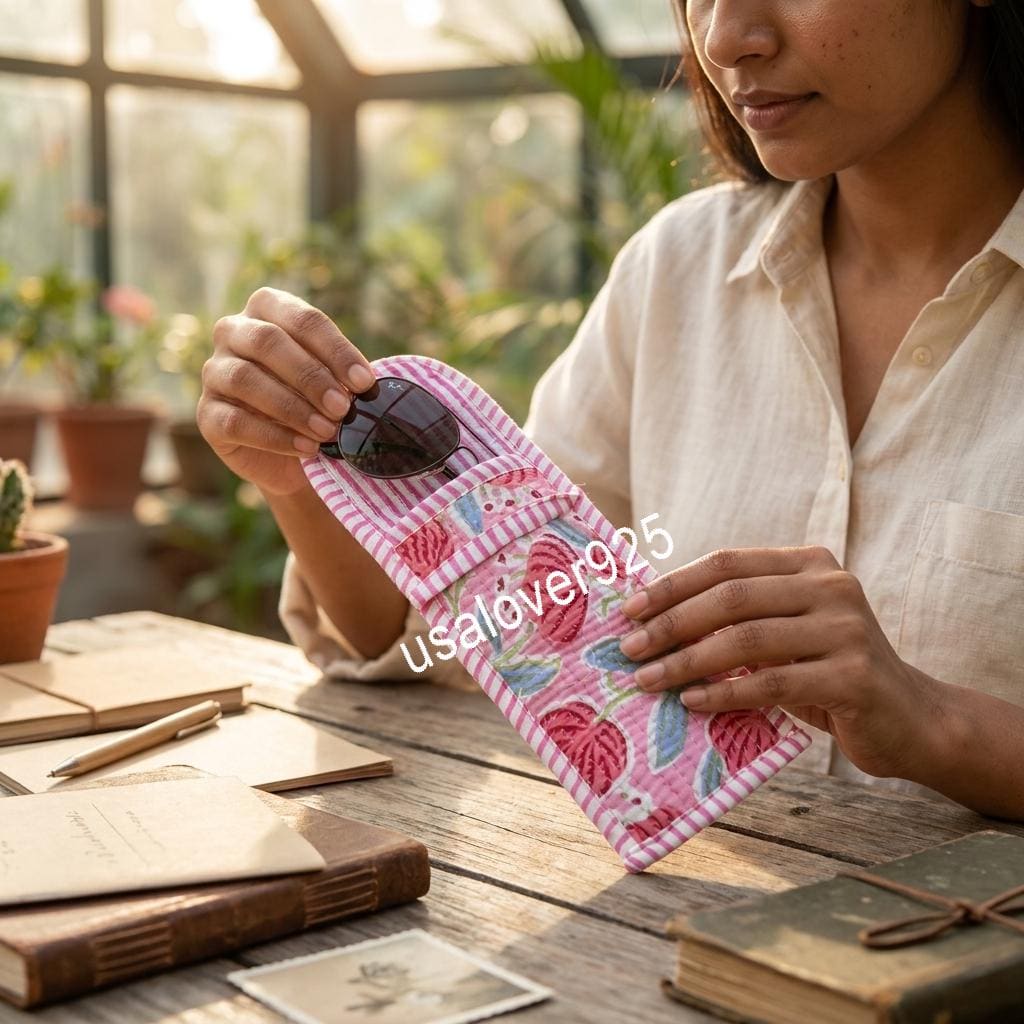 Boho Floral Eyeglass Case Handmade Quilted Cotton Glasses Sleeve Soft Sunglasses Pouch Gift