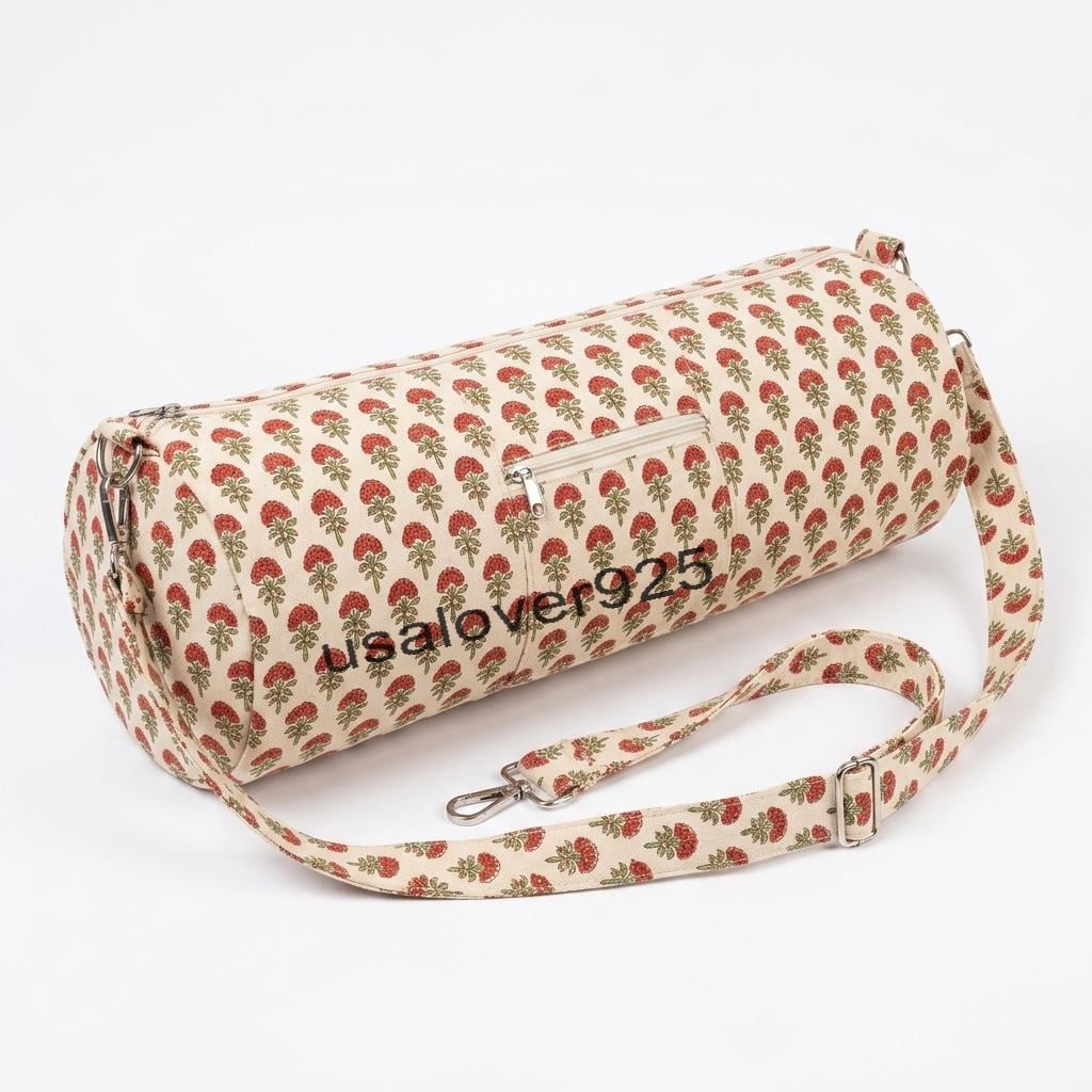 Handmade Quilted Cotton Yoga Mat Bag – Floral Print Travel & Gym Carrier